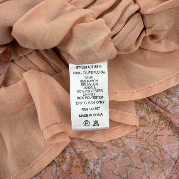 Astr Theron Peplum Top In Pink Taupe Floral Size Small - Picture 5 of 6